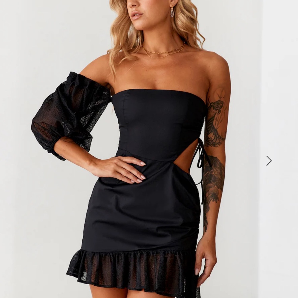 Hello Molly Black One-Shoulder Dress